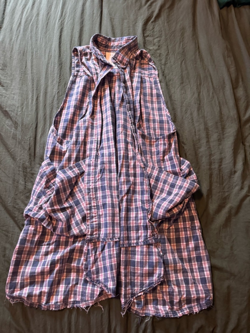 STATE Pink & Blue Plaid Sleeveless Tunic